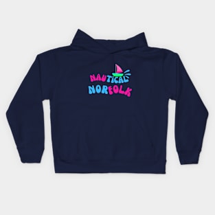 Nautical Norfolk in pink and blue Kids Hoodie